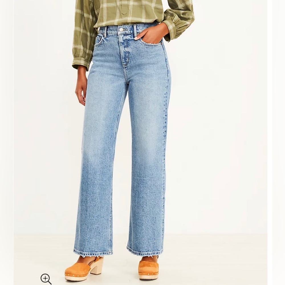 Loft high waisted, wide leg jeans - Picture 2 of 8